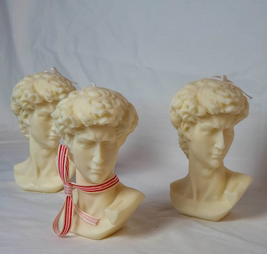 Large David Head Statue Soy Wax Candle