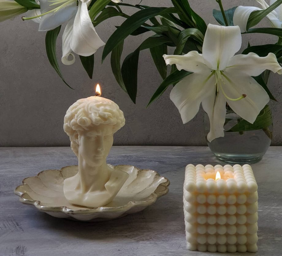 Large David Head Statue Soy Wax Candle